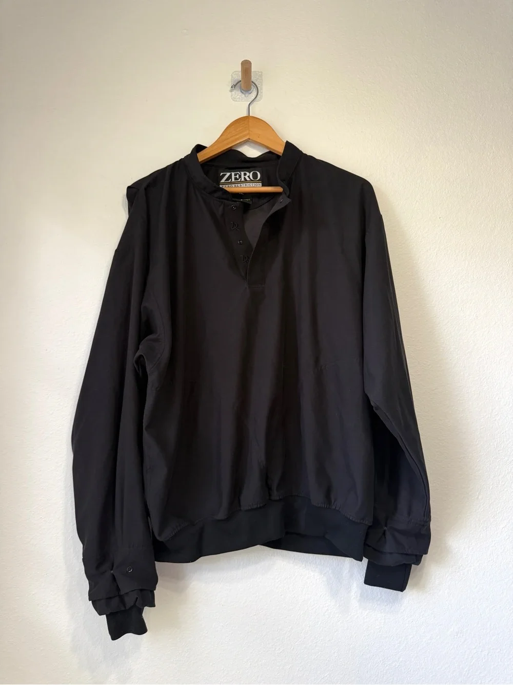 Zero Restriction Golf Pullover Windshirt Black Performance Jacket Size M